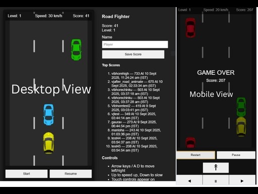 Road Fighter  Endless Car Racing
